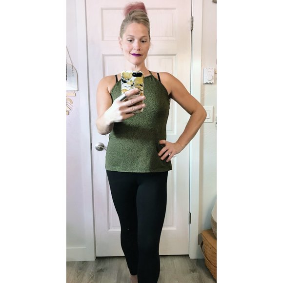 Good Condition | GAPfit Halter Neck Olive Green Tank | Size Medium | Altered - Picture 6 of 11